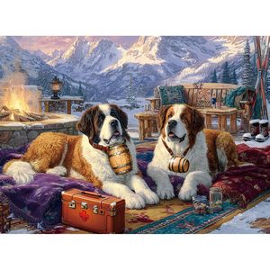 Puzzle de 300 pièces Saint Bernards Mountain, <span class=keywords><strong>cadeau</strong></span> amusant pour adultes et enfants, jeu familial stimulant, jouet 20,5 x 15 pouces - Product Image 1