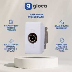 Ensemble de 2 connecteurs TV mâles Gloca compatibles avec les connecteurs coaxiaux à fiche en plastique de la série Matix - Product Image 2