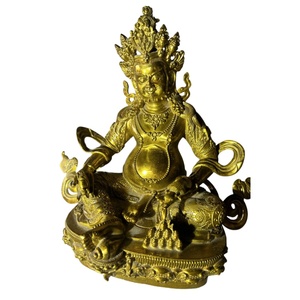 Estatua de Jambhala de fundición de latón, Budista Tibetano, bendición de riqueza, obra de arte, decoración tradicional Feng Shui - Product Image 1