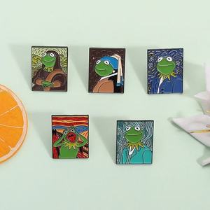Crier grenouille moderne peinture à l'huile métal artisanat mignon broche cri Art bijoux cadeaux pour amis humoristique revers Badge broches - Product Image 3