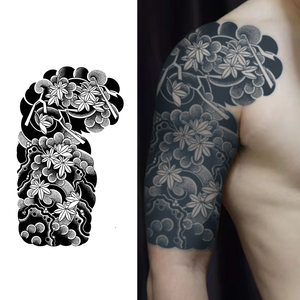 Tatouage temporaire tatouage semi permanent étanche à la sueur dure 2 semaines tatouage anti-friction à base de plantes réaliste pour le corps du bras - Product Image 1