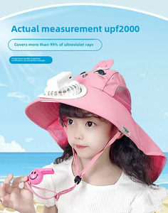 Sombrero de abanico de <span class=keywords><strong>verano</strong></span> para niños, gorra de malla fresca de ala ancha para viajes al aire libre con visera de encaje, protección solar para bebés - Product Image 6