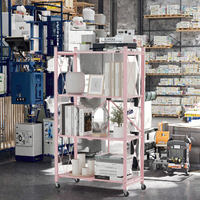 Étagères métalliques pliables, étagères de rangement pliables avec roulettes, pas d'assemblage nécessaire, étagères en acier pour garage, cuisine