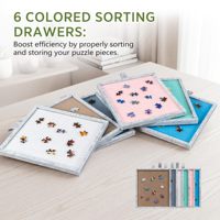 Table de puzzle en feutre de 1000 pièces avec support et couvercle, épaisseur 9 mm, table de puzzle réglable avec 6 tiroirs, fabricant ODM/OEM