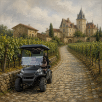 Voiturette de golf électrique longue portée 6 places avec batterie au lithium 72V, idéale pour les centres de villégiature et les hôtels