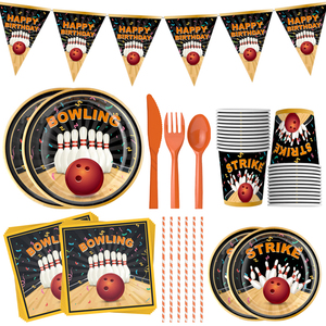 Offre Spéciale : Kit de Vaisselle Jetable pour Fête de Bowling – Thème Sportif pour Anniversaire d'Enfants - Product Image 1