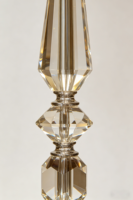 Lampe de table moderne de luxe à LED en cristal, dimmable, avec abat-jour en tissu – Lampe de chevet pour chambre à coucher, salon, hôtel, chambre d'hôtes