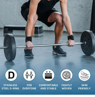 Sangles de levage en néoprène personnalisées avec anneaux en D, musculation, gymnastique, cross-fit, entraînement en salle de sport, haltérophilie, sangle de poignet