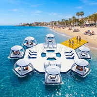 Isla Flotante Inflable Modular Lilytoys con Toldo, Plataforma de Muelle para Yates con Certificación CE