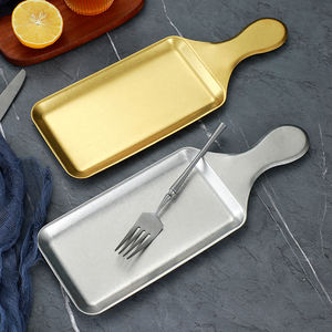 صواني مطبخ فضي وذهبي بمقبض أدوات طاولة غربية من الفولاذ المقاوم للصدأ للمطاعم - Product Image 3