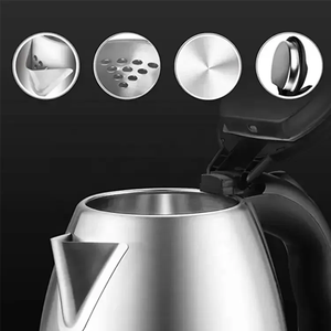 Petite bouilloire électrique portable en acier inoxydable de 1,8 L, arrêt automatique, conception sans fil, base rotative à 360°, haute efficacité - Product Image 2