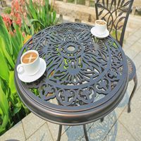 Meubles de patio extérieurs modernes et durables en aluminium avec rangement pour restaurants, hôtels, cours, appartements - Table et chaises