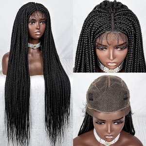 Nuovo arrivo parrucche intrecciate in pizzo sintetico pieno per intrecciare parrucche per donne nere 36 pollici capelli lunghi parrucche con i capelli del bambino - Product Image 5