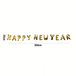 <span class=keywords><strong>Joyeux</strong></span> Nouvel An ! Kit de ballons lettres en feuille d'or de 3 m de long pour les soirées du réveillon du Nouvel An, les événements d'entreprise et les décorations de fêtes - Product Image 4