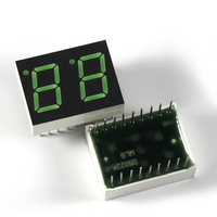 Taidacent-pantalla verde de 7 segmentos, 0,56 pulgadas, amarillo-verde, 2 dígitos, pantalla de 7 segmentos, tubo LED Digital de 18 pines