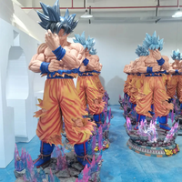 Statue en résine grandeur nature de Goku Ultra Instinct, figurine d'anime Dragon Ball avec éclairage LED, buste à tête interchangeable, objet de collection pour la décoration intérieure