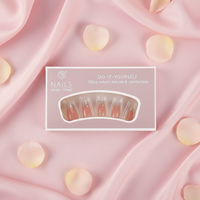 Kuku Palsu Grosir Musim Gugur/Dingin Pendek Model French Blush Nail Art Tips Cat Eye Press on Bentuk Kotak