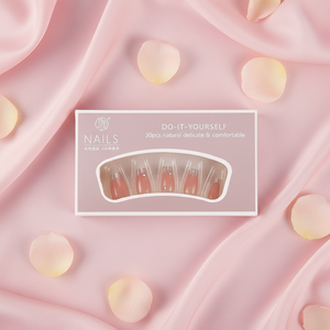 Ongles à presser tendance en gros, collection Automne/Hiver, courts, style French, effet blush, motif œil de chat, forme carrée - Product Image 5