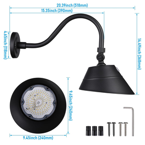 Lampe <span class=keywords><strong>de</strong></span> grange à <span class=keywords><strong>col</strong></span> <span class=keywords><strong>de</strong></span> <span class=keywords><strong>cygne</strong></span> LED pour extérieur, 42W, du crépuscule à l'aube, lampe <span class=keywords><strong>de</strong></span> grange à <span class=keywords><strong>col</strong></span> <span class=keywords><strong>de</strong></span> <span class=keywords><strong>cygne</strong></span> pour extérieur, lumière murale extérieure noire - Product Image 6