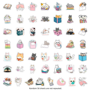 Adesivi Divertenti con Gatti <span class=keywords><strong>Meme</strong></span>, Simpatici Adesivi in Vinile a Forma di Animale per Bambini, Confezione Trasparente Fustellata, Decalcomanie Personalizzate Impermeabili, Etichette all'Ingrosso per Kindle - Product Image 5