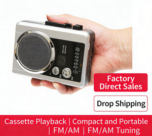 Enregistreur de cassettes portable, radio FM AM, haut-parleur intégré, prise casque, gris argenté, utilisation à domicile et en extérieur - Product Image 3