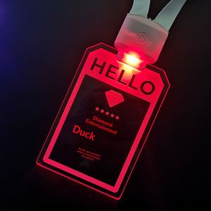 Cartes d'identité personnalisables lumineuses avec logo sur mesure, 15 couleurs, pour boîte de nuit, concert, événementiel, forme rectangulaire - Product Image 2