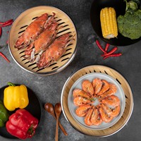 Panier vapeur en bois à 2 niveaux de 27 cm, capacité 7 L, compatible gaz et induction, pour cuisson vapeur des plats asiatiques, pains Bao, viande, Dim Sum, riz