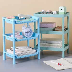 <b>Desktop</b> Three Tier Shelf Large Capacity Storage Organizer For Office And Cosmetic Items <b>Standing</b> Type Rectangle PP Material - Product Image 4