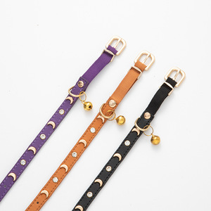 Adjustable Genuine Leather Pet <b>Collar</b> with Bell, Durable Metal Buckle Neck Strap for <b>Small</b> <b>Dogs</b> and Cats - Product Image 5