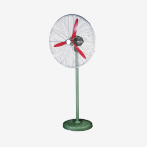 Ventilador de Pedestal Industrial de Aluminio Rojo de 20/26/30 Pulgadas con Base Verde Explosivo, Ventilador Industrial de Metal para Taller - Product Image 4