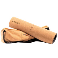 Tapis de yoga LEECORK 5 mm en liège naturel durable, logo personnalisé imprimé, antidérapant, écologique, en liège naturel et caoutchouc/TPE
