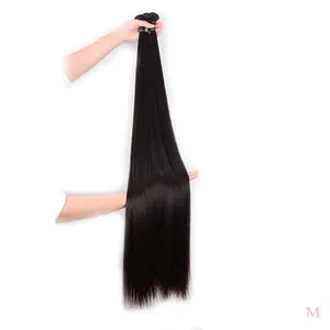 Extensões de cabelo liso, 40 polegadas cru cabelo peruano 100% humano super longo brasileiro pacote de cabelo humano