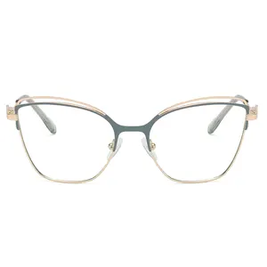 2022弹簧金属黑色白色猫眼oculos女性蓝色遮光眼镜光学框架tr90