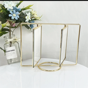 Bán buôn tùy chỉnh thời trang mạ side by side khung ảnh nhà trang trí <span class=keywords><strong>wrought</strong></span> sắt kim loại xoay hình ảnh khung ảnh - Product Image 2