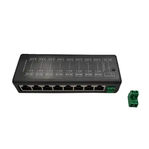 Inyector PoE de 8 puertos Gigabit 1.25A, DC12V-48V todo en uno, 8 Interfaces, adaptador pasivo, alimentación sobre módulo Ethernet