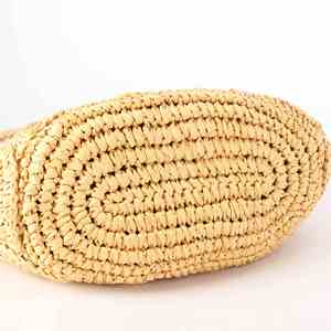 กระเป๋าถือสานทรงถังขนาดใหญ่สำหรับผู้หญิง เหมาะสำหรับวันหยุดริมทะเล ขายส่งจากโรงงาน กระเป๋าชายหาดทำมือพร้อมซิป - Product Image 5