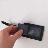 Etiquette de bagage suspendue en cuir véritable Saffiano pour avion de voyage pour cadeau d'hôtel