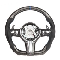 Volant 3 branches en cuir véritable et fibre de carbone pour BMW E46 M3 E90 Série 3 – Modèle ancien remis à neuf et assemblage nouvelle version améliorée