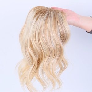 Peluca <span class=keywords><strong>de</strong></span> cabello humano remy para mujer, tupé trasero <span class=keywords><strong>de</strong></span> trama superior, con encaje frontal, color rubio, 100% europeo - Product Image 6