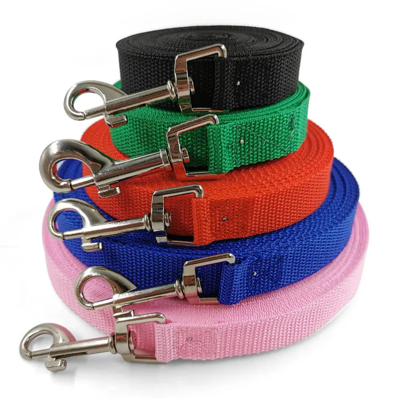 Support de laisse d'entraînement multicolore personnalisée pour chien, 5 pieds, 10 pieds, 30 pieds, 50 pieds, 100 pieds, laisse de Style traditionnel solide et Durable, vente en gros