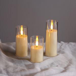 <span class=keywords><strong>Bougie</strong></span> pilier LED à <span class=keywords><strong>flamme</strong></span> 3D <span class=keywords><strong>vacillante</strong></span> de 5 cm, couleur ivoire, fonctionnant sur piles, avec télécommande, de la marque Matti's Real Flame, pour les mariages - Product Image 3