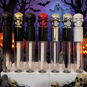ISMAN 5ml Halloween Crâne Grande Baguette Brillant À Lèvres Tube <span class=keywords><strong>Squelette</strong></span> Top Mascara Bouteille Or Argent Noir Rouge Blanc Emballage Logo Personnalisé - Product Image 3