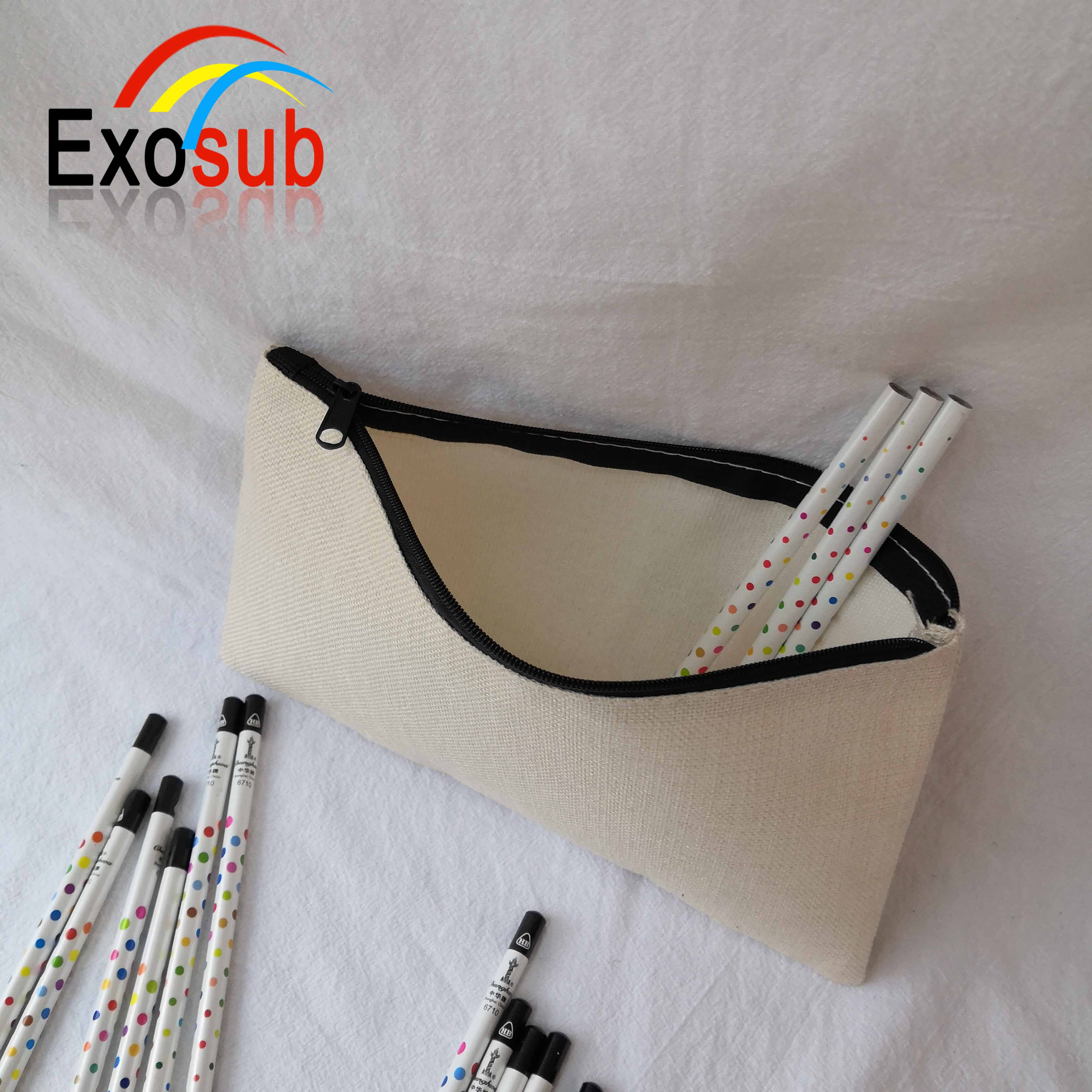 Personalized linen pencil pouch sublimation pencil case from students