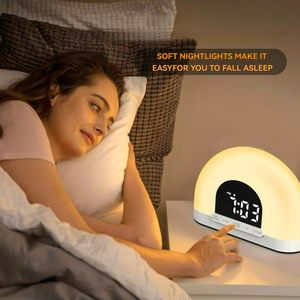 Hot Selling Smart Wake up Light Kids Adults Bedroom Sunrise Simulation Sound Table Clock Sunse Sunrise Alarm Clock OEM ODM - Product Image 6