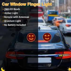 Factory LED Fun Expression Light Smiley Face Lamp Anti-rear-end Light Rear Window Windshield Fun Emoticon And Hand Light