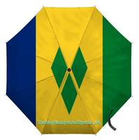 Paraguas Plegable con la Bandera de las Islas Turquesas y Caicos, Compacto, Portátil, Grande, Resistente al Viento y a la Lluvia