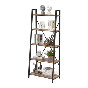 Kệ Sách Bằng Kim Loại Màu Trắng Kiểu Pháp Kệ Sách Hiện Đại Kiểu Cổ Bằng Gỗ Sồi Giá Sách Căn Hộ 5 Tầng - Product Image 1