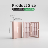 Palette de fard à paupières de luxe à 6 compartiments avec surligneur de marque privée Palettes de maquillage en plastique ABS en gros pour les cosmétiques