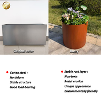 Jardinières en acier Corten avec logo personnalisé, pots en acier patiné - Service de personnalisation directe usine