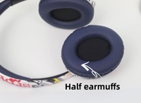Casque sans fil supra-auriculaire à réduction de bruit active (ANC) avec design graffiti coloré, basses puissantes et batterie LED